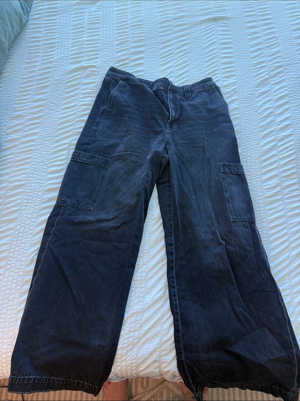 American eagle super high rise baggy wide leg jean
